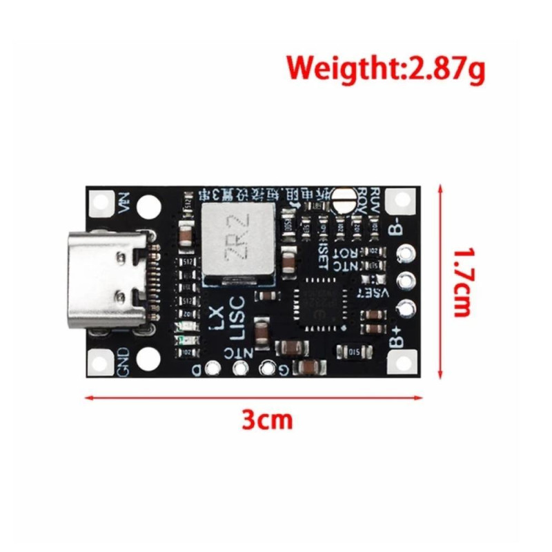 Módulo Cargador Balanceado 2S USB-C 8.4V 1.5A para Baterías de Litio vista 4