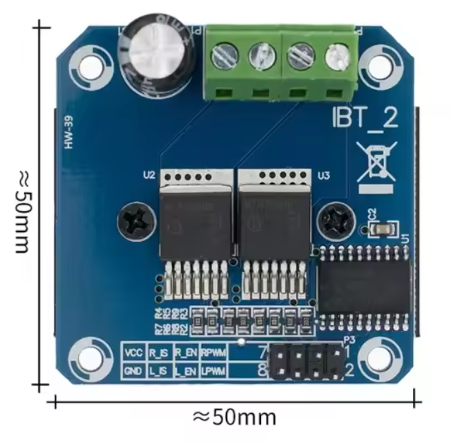 Módulo Driver Puente H BTS7960 de Alta Potencia 43A vista 3
