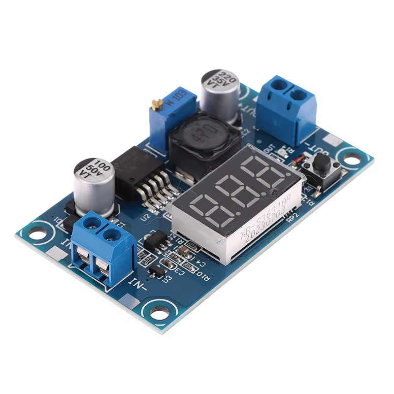 Módulo Convertidor DC-DC Step-Down LM2596 3A Ajustable con Voltímetro LED