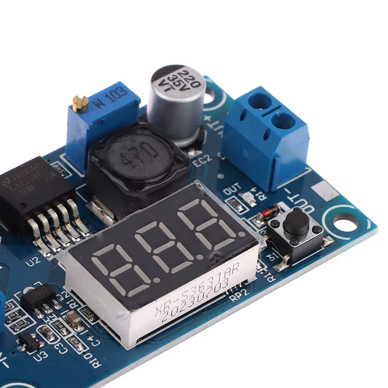 Módulo Convertidor DC-DC Step-Down LM2596 3A Ajustable con Voltímetro LED vista 4