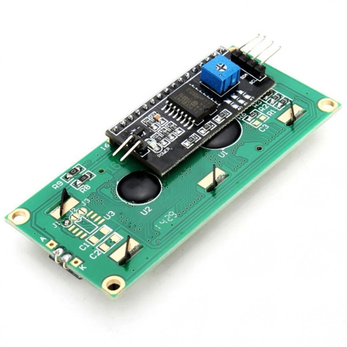 Pantalla LCD 1602 16x2 con módulo I2C 5V vista 2
