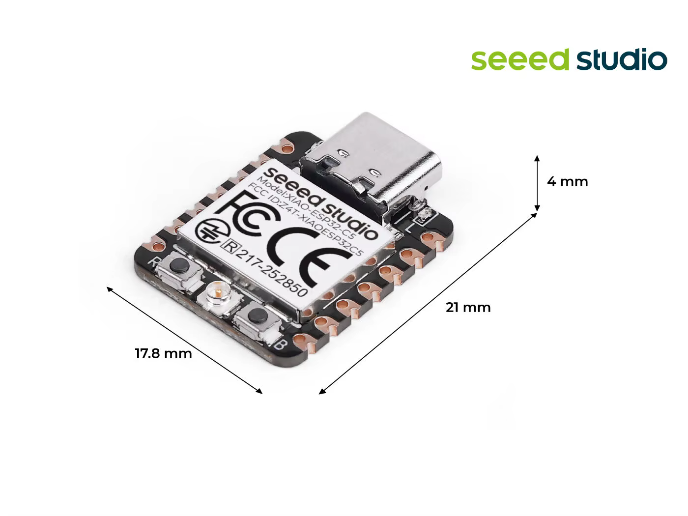 Seeed Studio XIAO ESP32-C5 WiFi 6 Doble Banda 5 GHz BLE Zigbee Thread vista 3