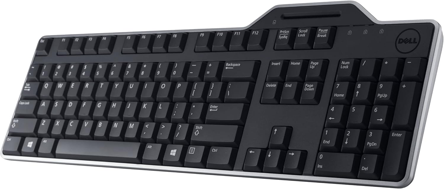 Teclado Dell KB813-BK-US USB con lector de tarjeta inteligente y reposamuñecas