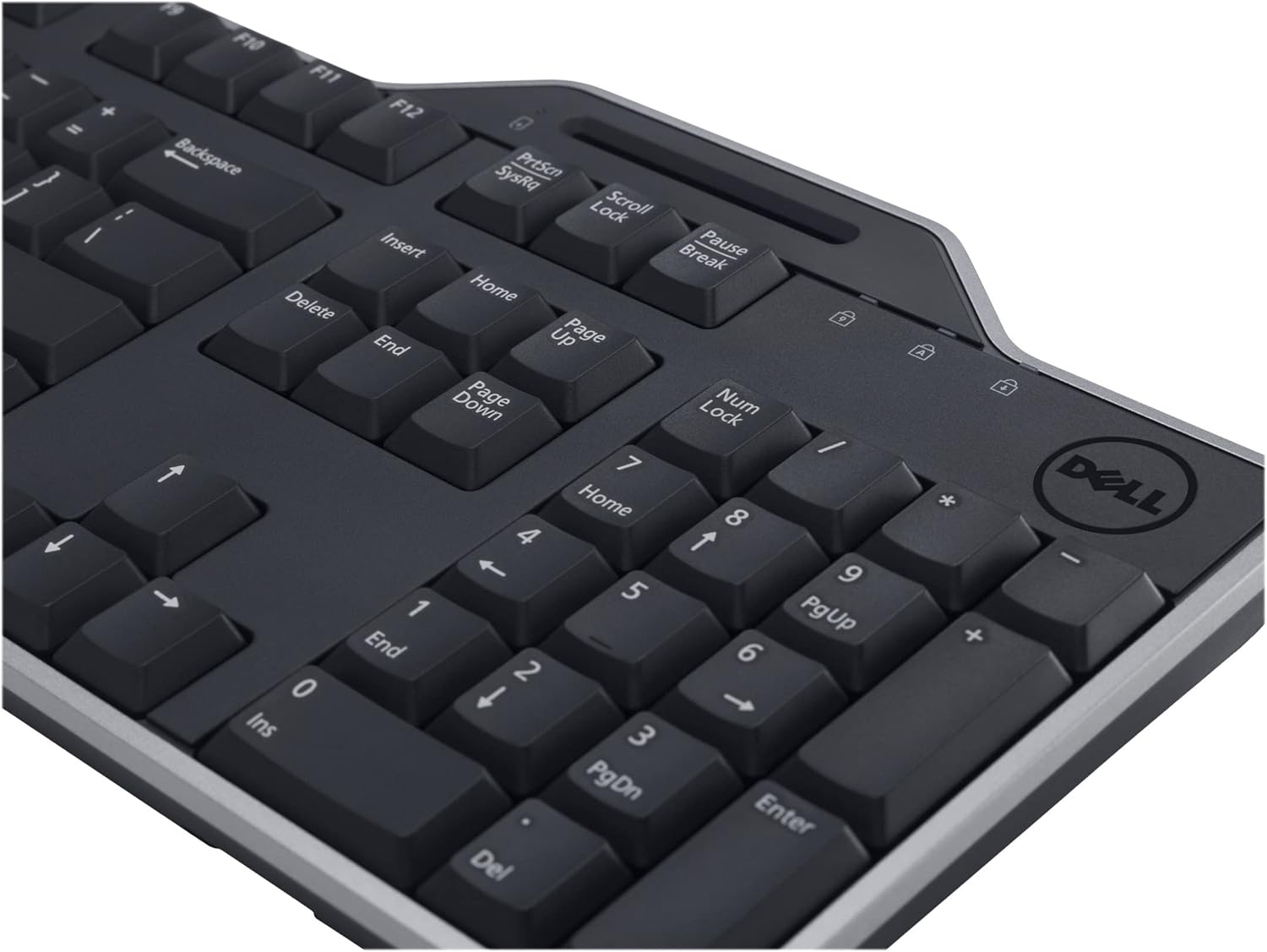 Teclado Dell KB813-BK-US USB con lector de tarjeta inteligente y reposamuñecas vista 4